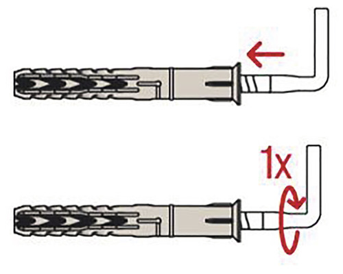 Instrucțiuni pentru înșurubarea unui cârlig într-un diblu