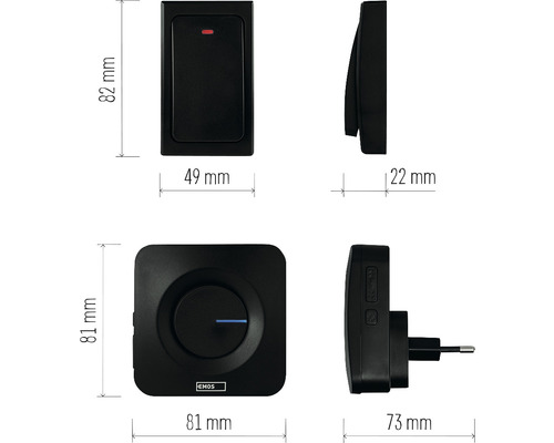 Dimensiunile unui sonerie fără fir