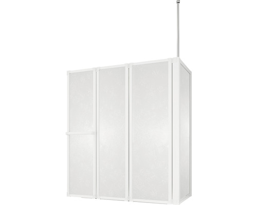 Cabină de duș cu cadru și sticlă satinată