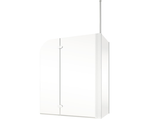 Cabină de duș de colț cu două uși pivotante și bară de stabilizare