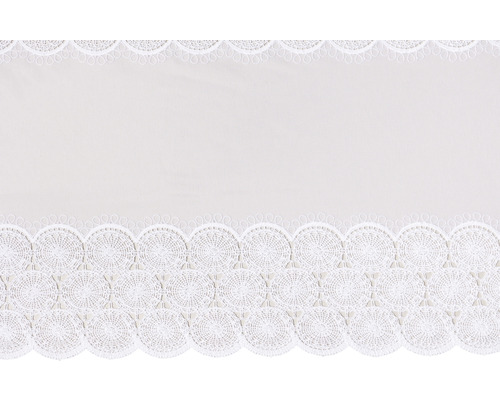 Material perdea alb cu broderie ajurată