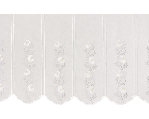 Perdea cu model floral și margine ondulată