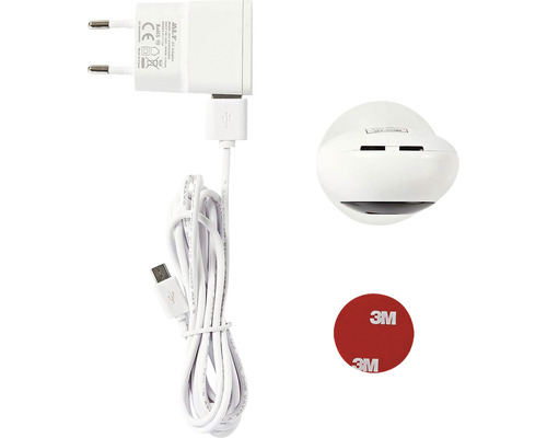 Cameră de supraveghere cu adaptor de alimentare, cablu USB și pad adeziv 3M