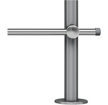 Stâlp de balustradă din oțel inoxidabil cu traversă și fixare pe podea