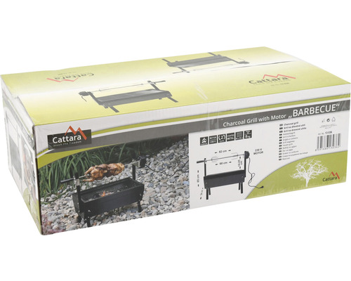 Ambalajul unui grătar cu cărbune cu motor marca Cattara