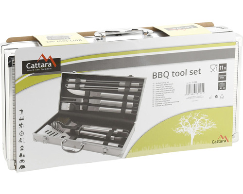 Set unelte grătar Cattara în valiză de aluminiu