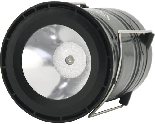 Lanternă LED neagră cu suport metalic