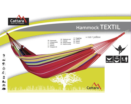 Hamac textil roșu galben
