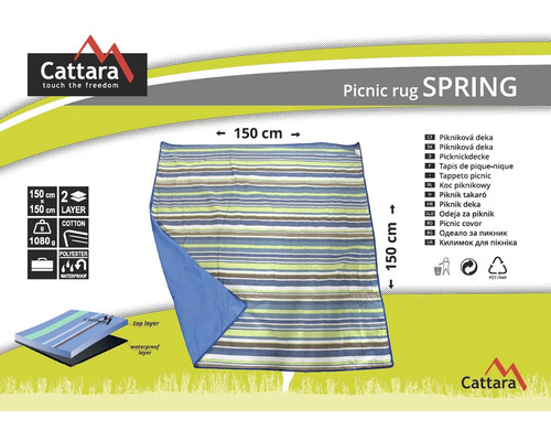 Pătură de picnic Spring cu dimensiunile de 150 pe 150 centimetri din bumbac și poliester