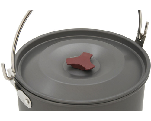 Oală de camping cu capac și mâner