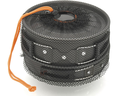 Set de vase de camping în plasă de transport