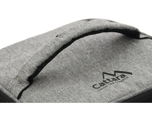 Mânerul unei genți de scule gri cu logo-ul Cattara