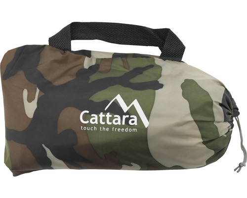 Echipament de camping ambalat cu model de camuflaj și mânere