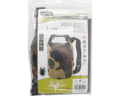 Sac impermeabil Cattara cu volum de trei litri și model camuflaj
