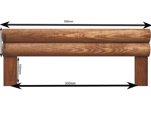 Element de gard din lemn cu dimensiunile de 500 mm lățime și 300 mm înălțime