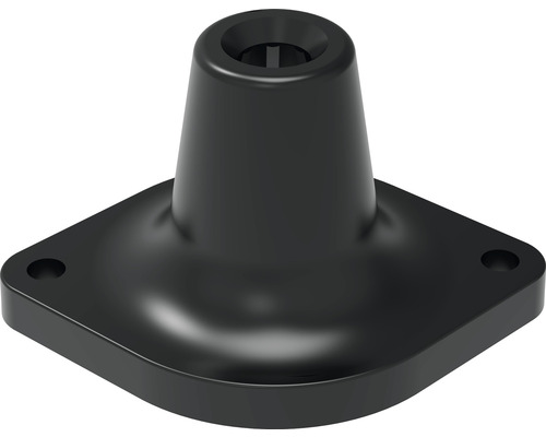 Picior de fixare negru cu bază pătrată și găuri de foraj