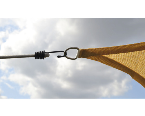 Detalii ale unei vele de umbrire cu elemente de fixare