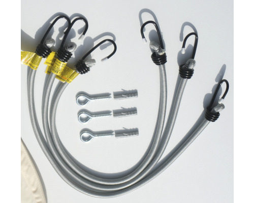 Șnururi elastice cu cârlige și șuruburi cu dibluri