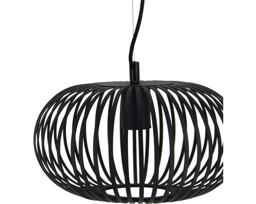 Lumină suspendată neagră cu abajur tip cușcă