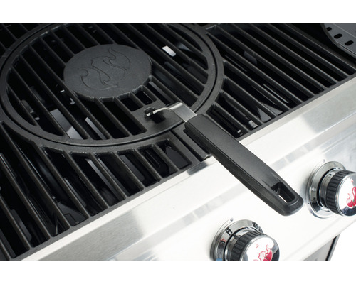 Grătar din fontă cu arzător și buton rotativ