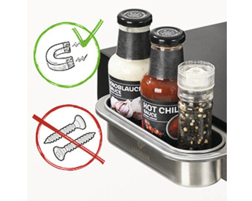 Suport magnetic cu sticle de sos și râșniță de condimente, fixare fără șuruburi