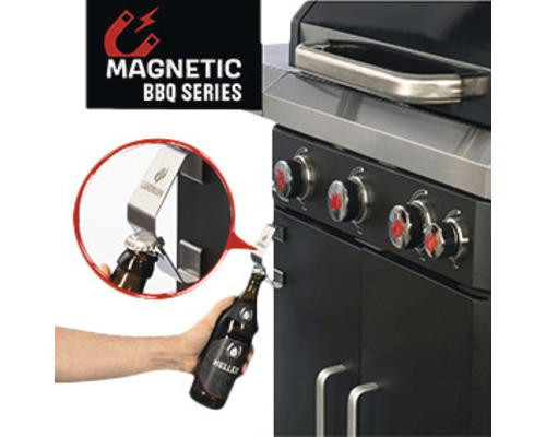 Deschizător magnetic de sticle pentru atașare la grătar