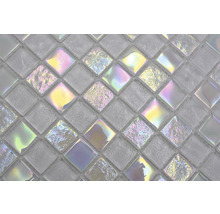 Mozaic piscină sticlă CM S100 alb 30,4x30,4 cm