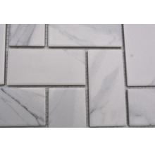 Mozaic piscină ceramic CIM HB CR alb mat 27,4x27,9 cm