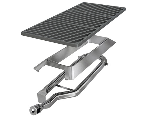 Grătar, arzător și capac metalic pentru un grătar