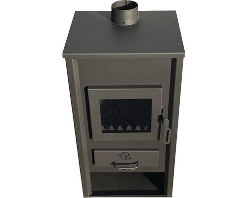 Sobă cu fereastră de vizualizare și racord pentru coșul de fum