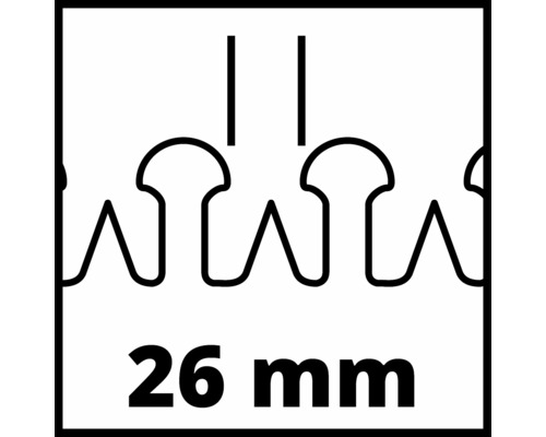 Distanța dintre dinți de 26 milimetri