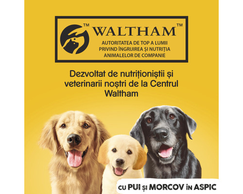 Logo Waltham cu trei câini