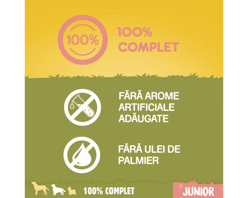 100% complet, fără arome artificiale și fără ulei de palmier