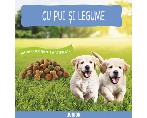 Hrană pentru câini tineri cu pui și legume