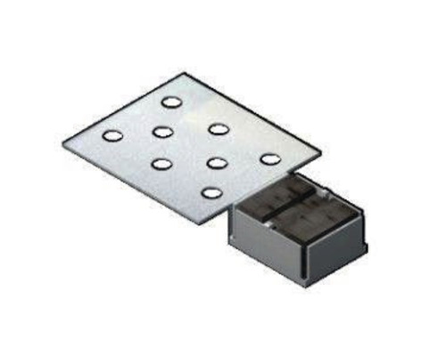 Unghi de fixare cu placă de montaj și mai multe orificii de foraj