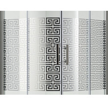 Cabină de duș semirotundă Belform Maze 80x80x185 cm stică transparentă design mozaic profil crom-thumb-1