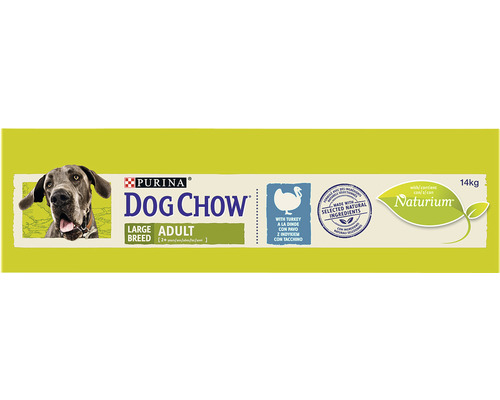 Purina Dog Chow hrană uscată pentru câini adulți de talie mare cu curcan în ambalaj de 14 kilograme