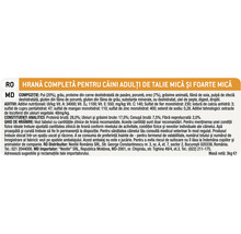 Informații despre ingredientele și valorile nutriționale ale hranei pentru câini