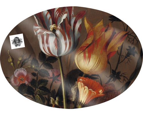 Tavă cu natură moartă cu flori