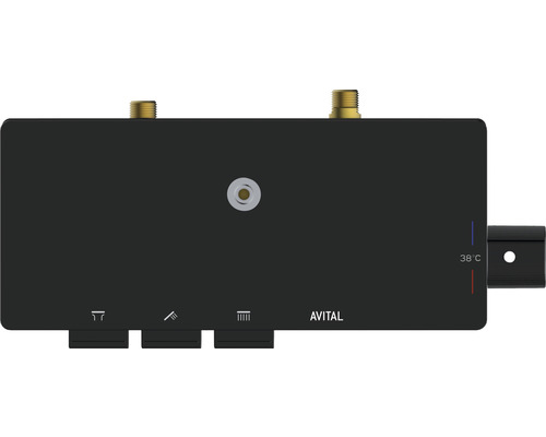 Baterie de duș Avital negru cu indicator de temperatură