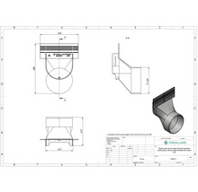 Desen tehnic al unui capac terminal din plastic pentru un sistem de drenaj