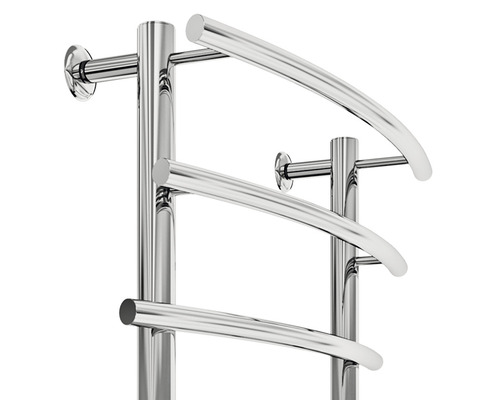 Calorifer pentru prosoape din metal cromat cu bare curbate
