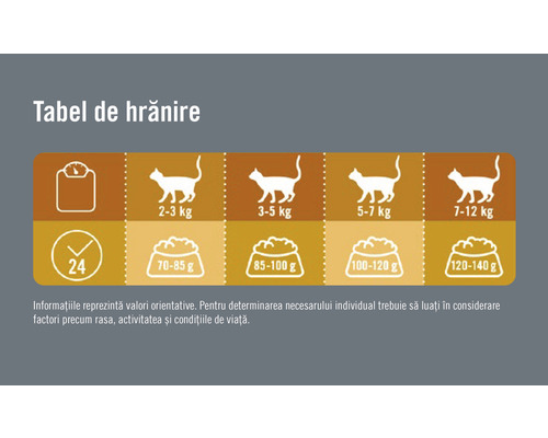 Tabel de hrănire pentru pisici
