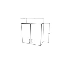 Corp superior bucătărie 60 cm, 2 uși, alb/lemn natural