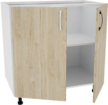 Corp inferior bucătărie 80 cm, 2 uși, alb/lemn natural