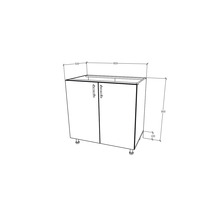 Corp inferior bucătărie 80 cm, 2 uși, alb/lemn natural
