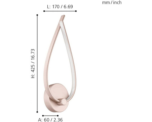 Dimensiunile lămpii de perete cu LED