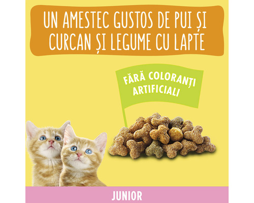 Hrană pentru pisici junior cu carne de pasăre și legume
