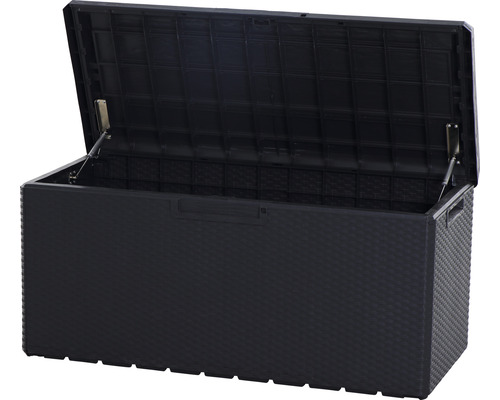Cutie de depozitare deschisă din plastic cu aspect de ratan