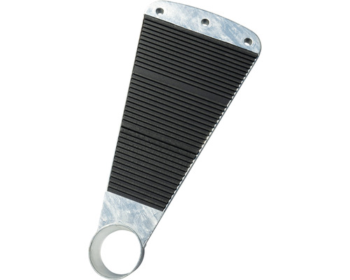 Treaptă de scară din metal cu inserție de cauciuc și găuri de fixare